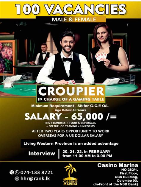 World Casino Jobs : Colombo Casino Employment.